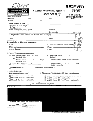 California FPPC Form 700 Amendment