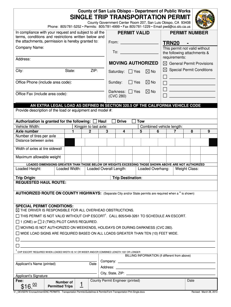 transportation permit Preview on Page 1