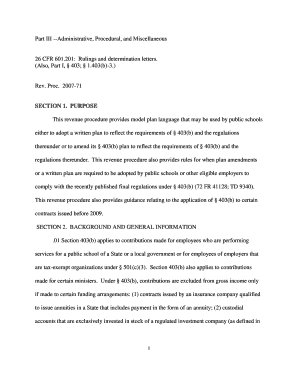 IRS Revenue Procedure 2007-71