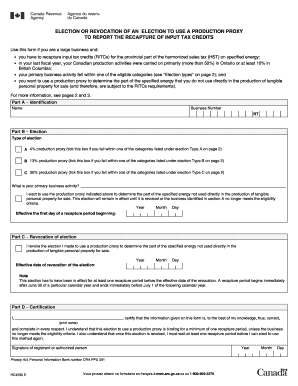 Election to Use a Production Proxy for Recapturing Input Tax Credits