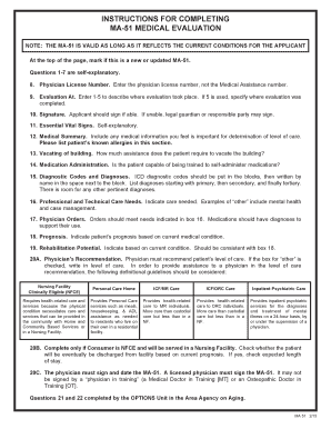 fillable online instructions for completing ma 51 medical evaluation ma 51 form
