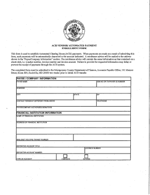 ACH Vendor Automated Payment Enrollment Form