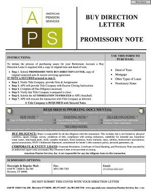 Promissory Note Buy Direction Letter