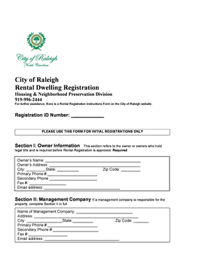 Rental Dwelling Registration Form