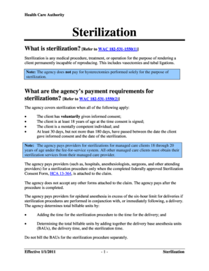 Sterilization - hca wa