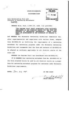 Minnesota Sentencing Worksheet
