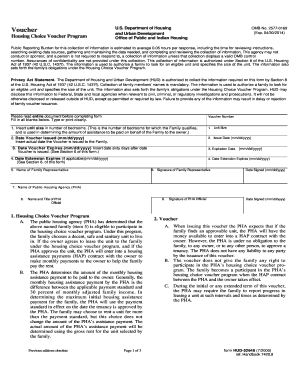 Housing Choice Voucher Program Voucher