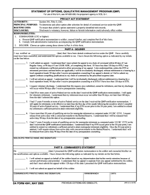 Statement of Options Qualitative Management Program
