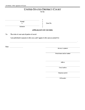 Appearance of Counsel