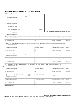 UCC Financing Statement Additional Party