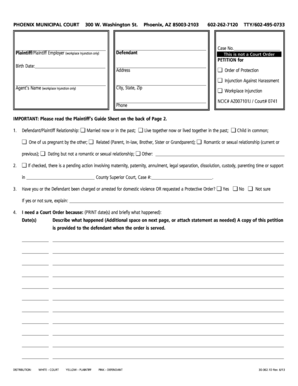 Arizona Protective Order Petition
