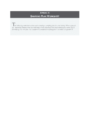 Sampling Plan Worksheet