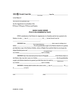 Guardianship Show Cause Order