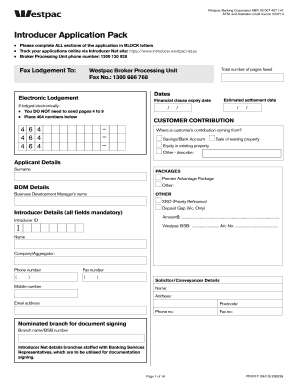Westpac Introducer Application Pack