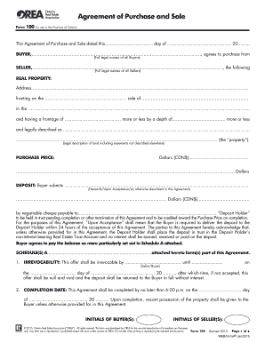 Ontario Real Estate Purchase and Sale Agreement
