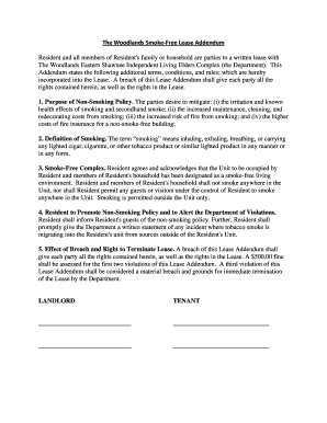 Woodlands Smoke-Free Lease Addendum