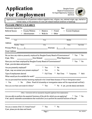 Douglas County Employment Application
