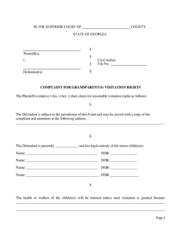 Grandparents Rights Forms Fill Online Printable Fillable Blank