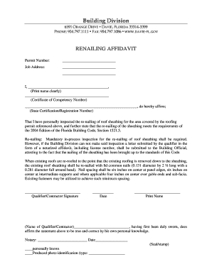 Florida Renailing Affidavit
