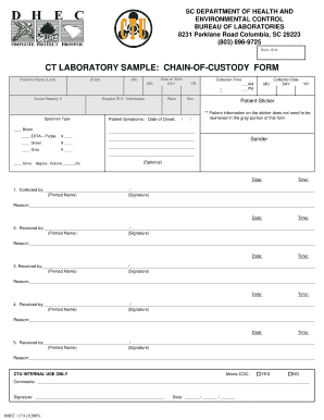 South Carolina Chain-of-Custody Form