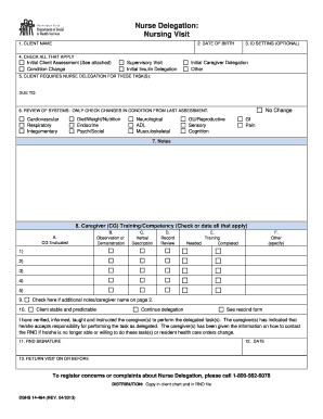 Nurse Delegation Form