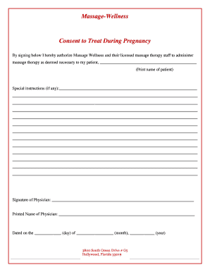 Pregnancy Massage Consent Form