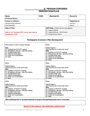 North Carolina Person-Centered Plan
