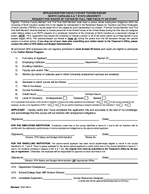 Faculty/Staff Tuition Waiver Application