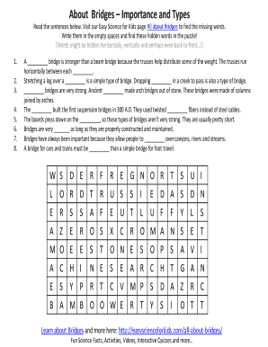 Bridges Science Worksheet