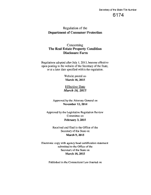 Connecticut Residential Property Condition Disclosure Form