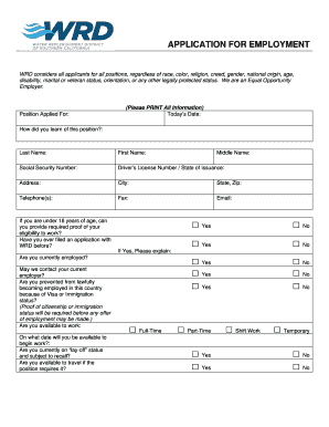 Application for Employment