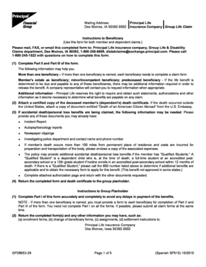 Principal Life Group Life Claim Form