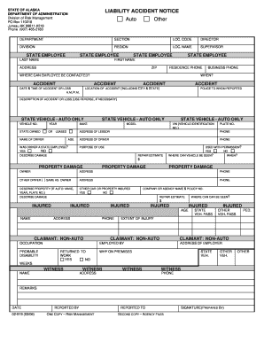 Alaska Liability Accident Notice