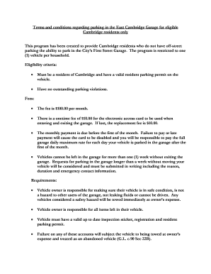Cambridge Resident Parking Agreement