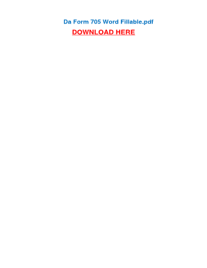 Da Form 705 Templates - Fillable & Printable Samples for PDF, Word ...