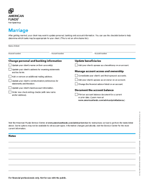 Marriage Account Update Checklist