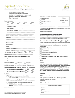 International Student Application Form