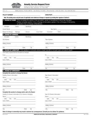 Annuity Service Request Form