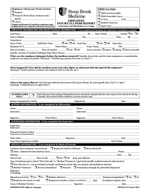 Workplace Injury and Illness Report Form