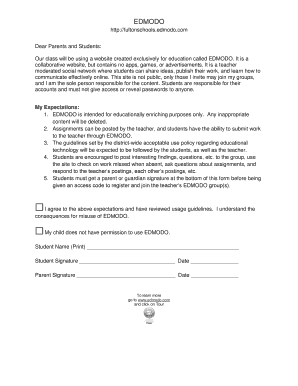 Edmodo Student Permission Form