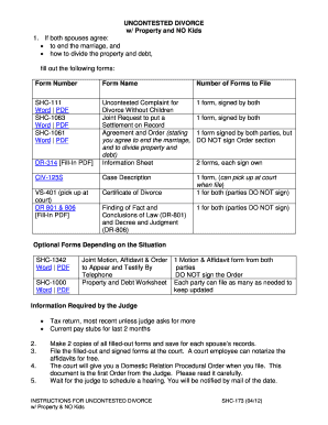 Uncontested Divorce Forms with Property Alaska