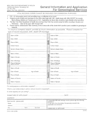 New York State Genealogy Vital Records Application