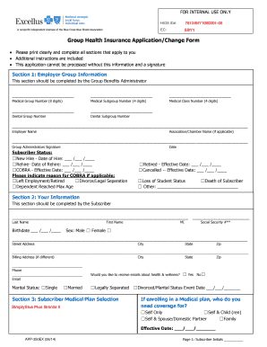 Group Health Insurance Application Form