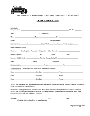 Lease Application Form