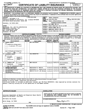 Certificate of Insurance