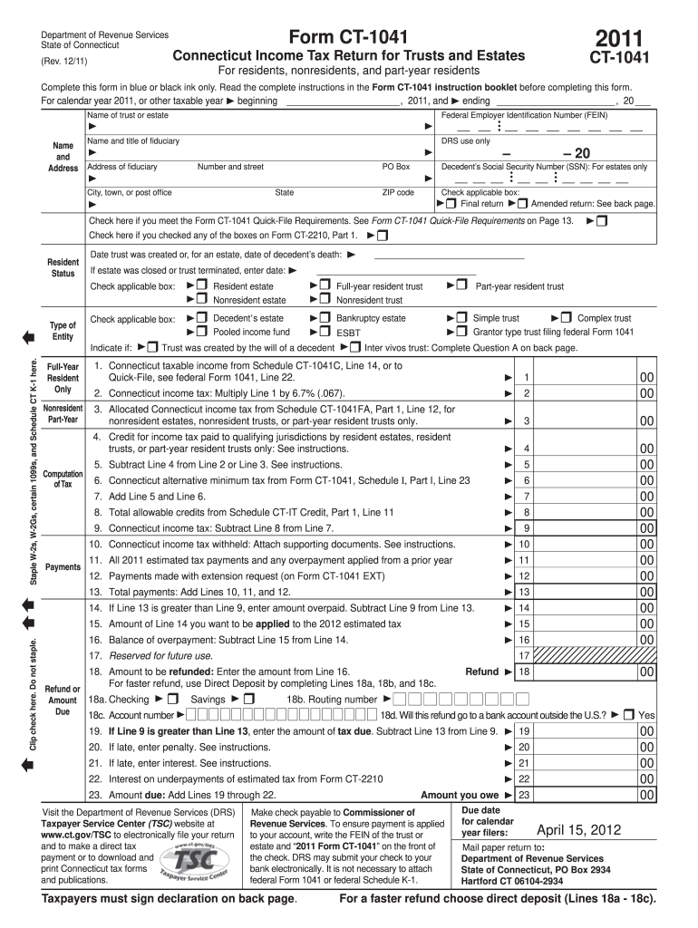 Trust and Estate forms - CT.gov Preview on Page 1.