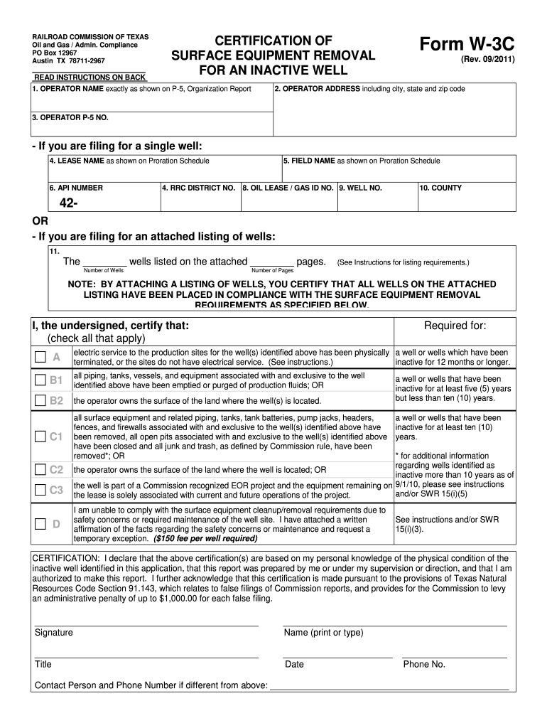 Railroad Commission Form W 3c Fill Online Printable Fillable Blank