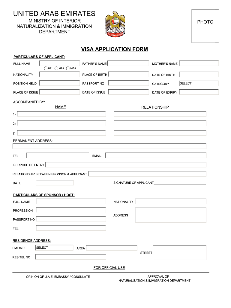 AE Visa Application Form Fill And Sign Printable Template Online