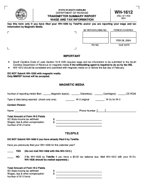 south carolina form wh 1612 fillable