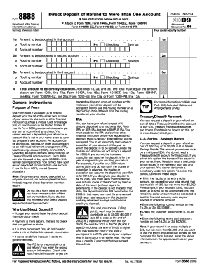 IRS Form 8888 Direct Deposit Refund